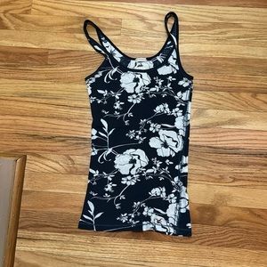 Navy & White Hollister Floral Tank